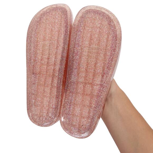 Kate Spade Pink Glitter Flower Jelly Slides Sz 6 - Picture 5 of 6